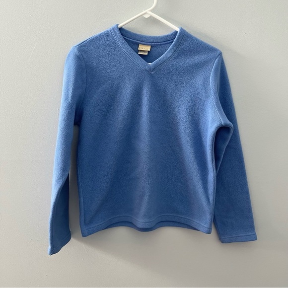 L.L. Bean Tops - L.L. Bean Polartec V-Neck Pullover Fleece Womens S Regular Stretch Blue